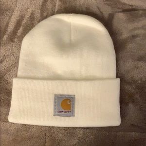 Carhartt White Beanie with Gold Logo